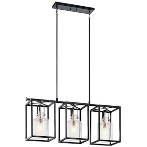 Kitner - 3 Light Linear Chandelier In Vintage Industrial Style-18.5 Inches Tall and 10.5 Inches Wide - 970235