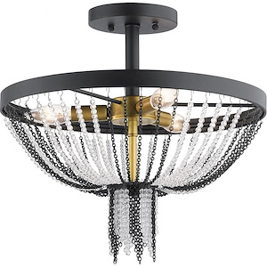 Alexia - 3 Light Semi-Flush Mount - With Traditional Inspirations - 15 Inches Tall By 16 Inches Wide