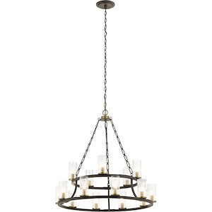 Mathias - Fifteen Light 2-Tier Chandelier - With Mid-Century/Retro Inspirations - 31 Inches Tall By 31.5 Inches Wide - 1254274