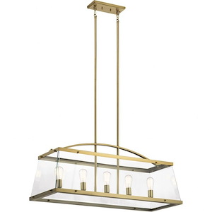 Darton - 5 light Linear Chandelier - with Transitional inspirations - 20.75 inches tall by 16 inches wide - 970262