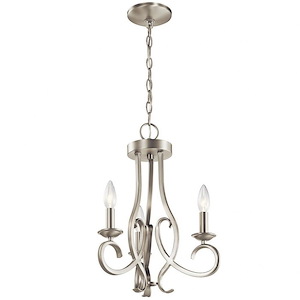 Ania - 3 Light Convertible Chandelier - with Traditional inspirations - 18.25 inches tall by 15 inches wide