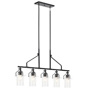 Everett - 5 Light Linear Chandelier In Vintage Industrial Style-23 Inches Tall and 6.5 Inches Wide - 1153538