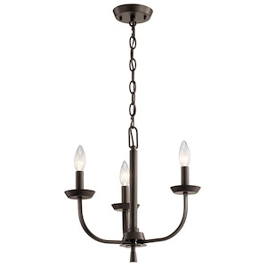 Kennewick - 3 Light Mini Chandelier - with Traditional inspirations - 14.75 inches tall by 16 inches wide - 1153409
