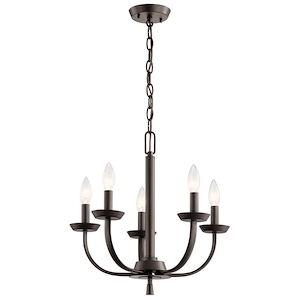 Kennewick - 5 Light Chandelier - with Traditional inspirations - 17 inches tall by 18 inches wide - 1152463