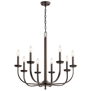 Kennewick - 8 Light Chandelier - with Traditional inspirations - 25 inches tall by 27.25 inches wide - 1154291