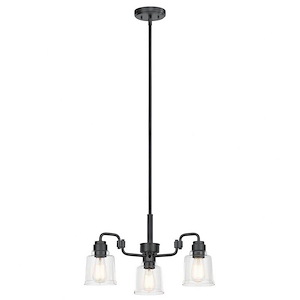 Aivian - 3 Light Small Chandelier In Vintage Industrial Style-12.5 Inches Tall and 22.75 Inches Wide