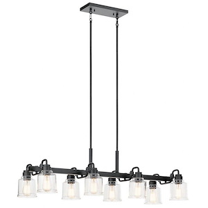 Aivian - 8 Light Double Linear Chandelier In Vintage Industrial Style-13.25 Inches Tall and 17.75 Inches Wide - 1153384