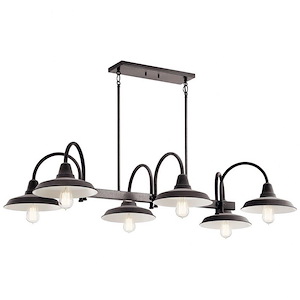 Marrus - 6 Light Double Linear Chandelier In Vintage Industrial Style-9.5 Inches Tall and 28.5 Inches Wide - 1148887