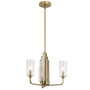 Kimrose - 3 Light Small Chandelier In Art Deco Style-14.75 Inches Tall and 18 Inches Wide - 1147789
