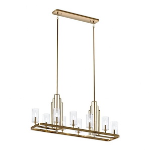 Kimrose - 10 Light Double Linear Chandelier In Art Deco Style-17.75 Inches Tall and 12.75 Inches Wide - 1148313
