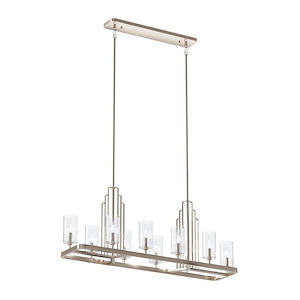 Kimrose - 10 Light Double Linear Chandelier In Art Deco Style-17.75 Inches Tall and 12.75 Inches Wide - 1031895