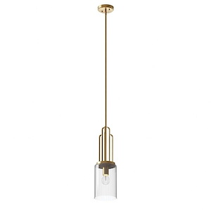 Kimrose - 1 Light Mini Pendant In Art Deco Style-22.5 Inches Tall and 7 Inches Wide - 1149935