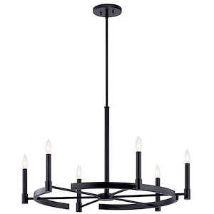Tolani - 6 Light Large Chandelier In Soft Contemporary Style-20 Inches Tall and 34 Inches Wide