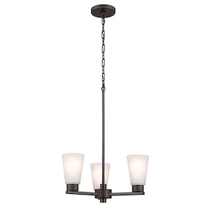 Stamos - 3 Light Small Chandelier In Soft Modern Style-15 Inches Tall - 1149408