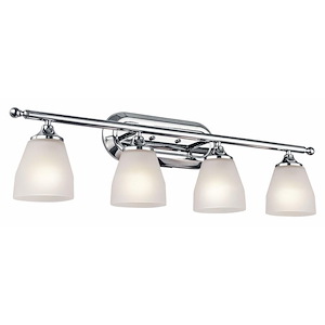 Ansonia - 4 light Bath Fixture - with Soft Contemporary inspirations - 8.75 inches tall by 31.25 inches wide