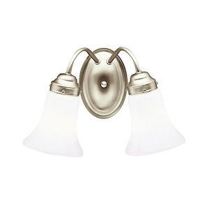 2 light Bath Fixture - with Transitional inspirations - 8.5 inches tall by 13.5 inches wide