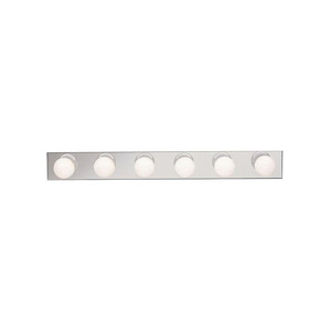 6 light Bath Bar - with Utilitarian inspirations - 4.25 inches tall by 36 inches wide