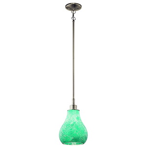 Crystal Ball - 1 light Mini Pendant - with Tiffany Transitional inspirations - 12.75 inches tall by 8 inches wide