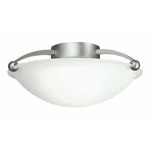 2 light Semi-Flush Mount - with Contemporary inspirations - 6 inches tall by 15 inches wide