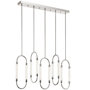Delsey - 5 LED Linear Pendant In Contemporary Style-9.5 Inches Tall and 27.5 Inches Wide