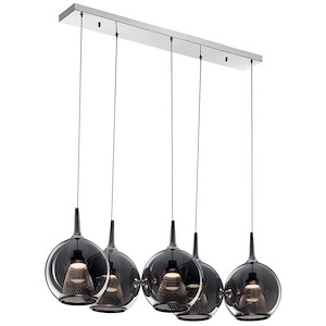 Zin - 5 LED Linear Pendant In Contemporary Style-13 Inches Tall and 14.25 Inches Wide
