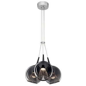 Zin - 3 LED Cluster Pendant In Contemporary Style-21.25 Inches Tall and 14.25 Inches Wide