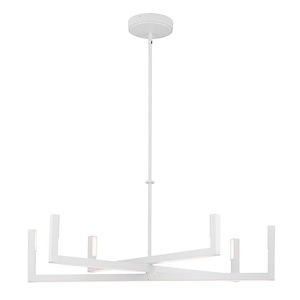 Priam - 70W 6 LED Medium Chandelier In Minimalist Style-17.5 Inches Tall and 38 Inches Wide