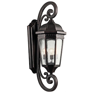 Courtyard - 3 light Outdoor X-Large Wall Mount - with Traditional inspirations - 40.25 inches tall by 13.5 inches wide - 967606