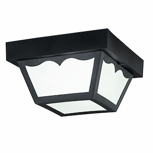 Outdoor Plastic Fixtures - 1 light Outdoor Flush Mount - with Utilitarian inspirations - 4.75 inches tall by 8.25 inches wide