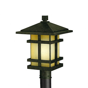Cross Creek - 1 light Post Mount - with Arts and Crafts/Mission inspirations - 17 inches tall by 11.5 inches wide