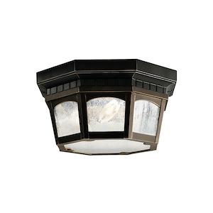 Courtyard - 3 light Outdoor Flush Mount - with Traditional inspirations - 6.25 inches tall by 12.25 inches wide - 1150261