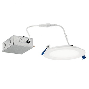Direct To Ceiling - 1 Led Round Slim Downlight - With Utilitarian Inspirations - 2 Inches Tall By 7 Inches Wide - 1154147