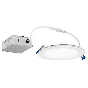 Direct To Ceiling - 1 Led Round Slim Downlight - With Utilitarian Inspirations - 2 Inches Tall By 8 Inches Wide - 1147906