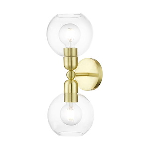 Downtown - 2 Light Sphere Bath Vanity In Industrial Style-16 Inches Tall and 6.5 Inches Wide - 1219764