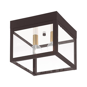 Nyack - 2 Light Outdoor Flush Mount in Mid Century Modern Style - 8 Inches wide by 7 Inches high - 831837