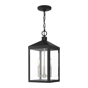 Nyack - 3 Light Outdoor Pendant Lantern in Mid Century Modern Style - 8.25 Inches wide by 18.5 Inches high - 831827