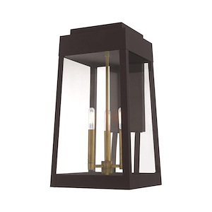 Oslo - 3 Light Outdoor Wall Lantern in Mid Century Modern Style - 10.5 Inches wide by 20 Inches high - 831841