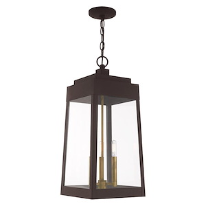 Oslo - 3 Light Outdoor Pendant Lantern in Mid Century Modern Style - 10.5 Inches wide by 24.5 Inches high - 831843