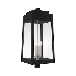 Oslo - 4 Light Outdoor Post Top Lantern in Mid Century Modern Style - 13.75 Inches wide by 31 Inches high - 735679