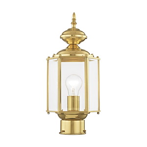 1 Light Outdoor Post Top Lantern in Traditional Style - 7 Inches wide by 14.5 Inches high - 1219801