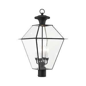 Westover - 4 Light Outdoor Post Top Lantern in Farmhouse Style - 15 Inches wide by 27.5 Inches high - 1029710