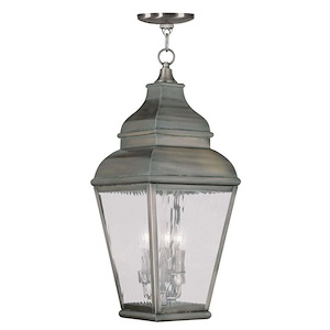 Exeter - 3 Light Outdoor Pendant Lantern in Farmhouse Style - 10 Inches wide by 25 Inches high - 1029722