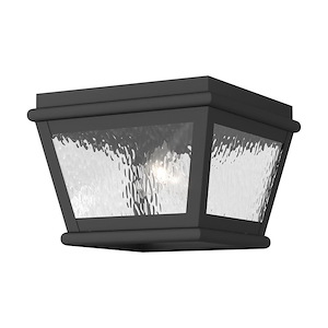 Exeter - 2 Light Outdoor Flush Mount in Farmhouse Style - 8 Inches wide by 6 Inches high - 1219854