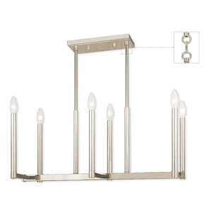 Alpine - Six Light Linear Chandelier in Modern Style - 12 Inches wide by 18.5 Inches high - 476876