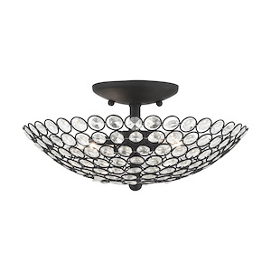 Cassandra - 2 Light Semi-Flush Mount in Glam Style - 13 Inches wide by 6 Inches high - 749478