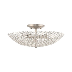 Cassandra - 3 Light Flush Mount in Glam Style - 16 Inches wide by 6.25 Inches high - 735747