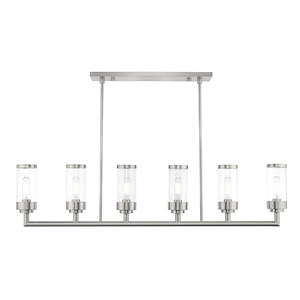 Hillcrest - 6 Light Linear Chandelier in Coastal Style - 5 Inches wide by 21.5 Inches high - 735741