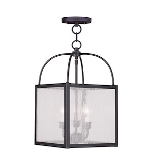 Milford - Four Light Chain Hanging Lantern in Farmhouse Style - 12.75 Inches wide by 25 Inches high - 415125