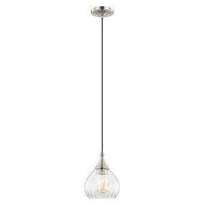 Art Glass - 1 Light Mini Pendant in Coastal Style - 7 Inches wide by 11 Inches high - 522684