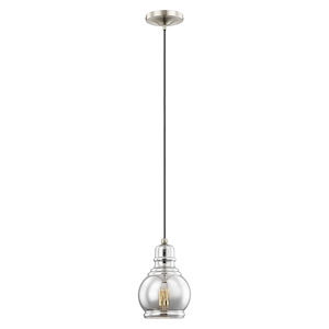 Art Glass - 1 Light Mini Pendant in Coastal Style - 6.25 Inches wide by 11.5 Inches high - 1029823